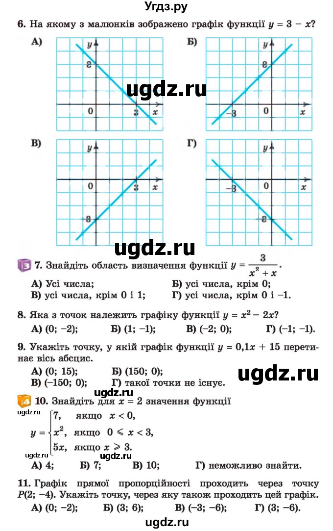 ГДЗ (Учебник) по алгебре 7 класс Истер О.С. / самостійна робота номер / 4(продолжение 2)