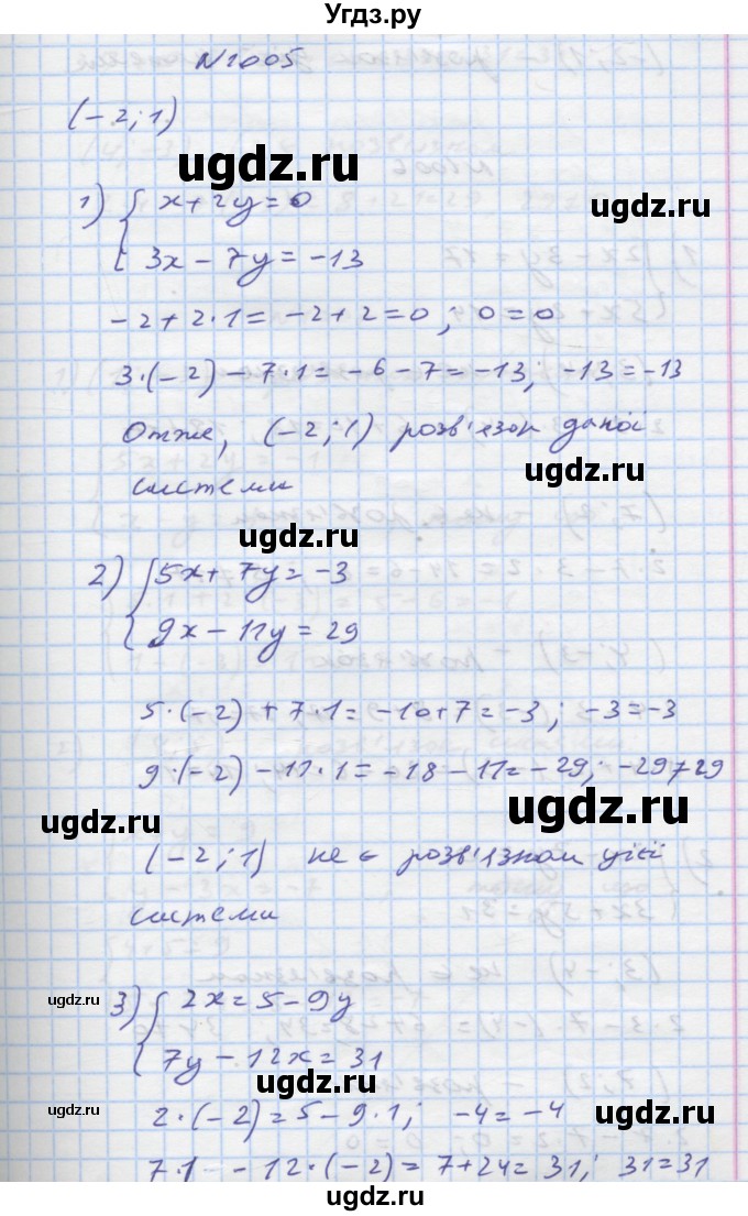 ГДЗ (Решебник) по алгебре 7 класс Истер О.С. / вправа номер / 1005