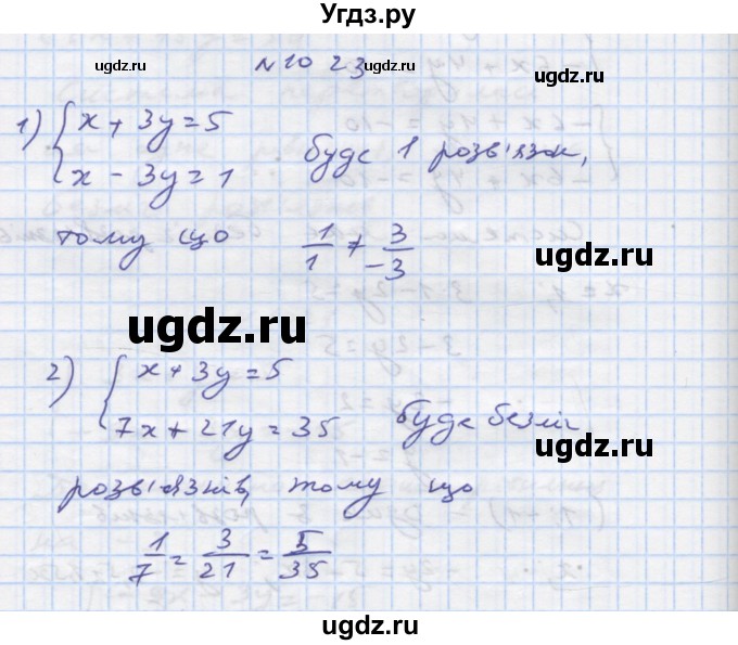 ГДЗ (Решебник) по алгебре 7 класс Истер О.С. / вправа номер / 1023