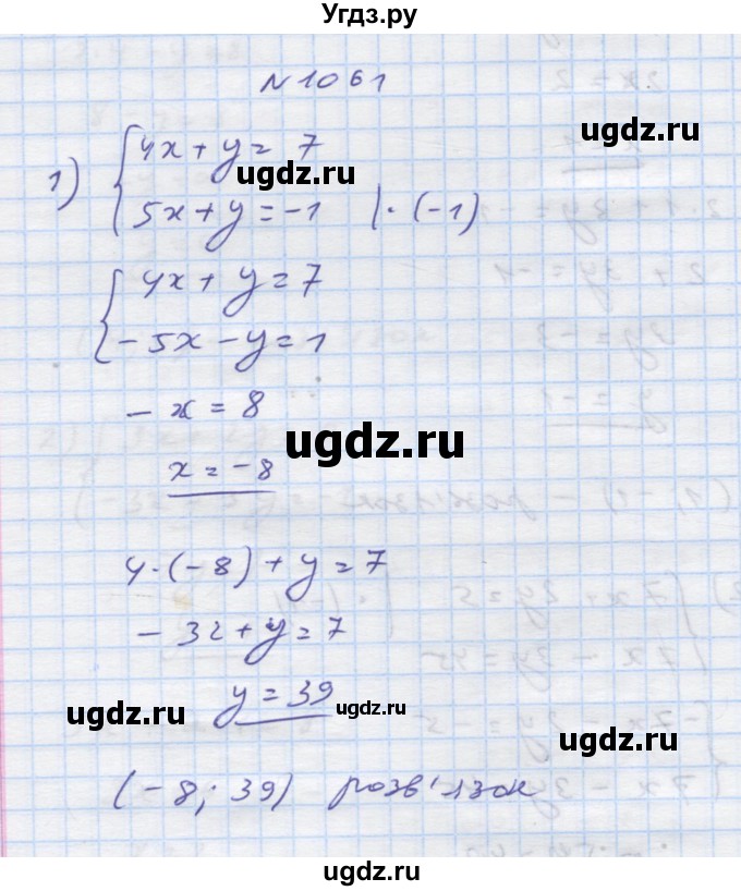 ГДЗ (Решебник) по алгебре 7 класс Истер О.С. / вправа номер / 1061