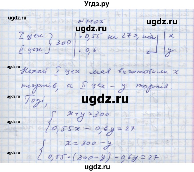 ГДЗ (Решебник) по алгебре 7 класс Истер О.С. / вправа номер / 1105