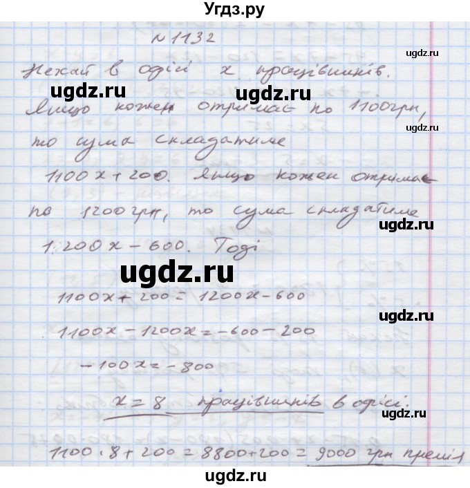 ГДЗ (Решебник) по алгебре 7 класс Истер О.С. / вправа номер / 1132