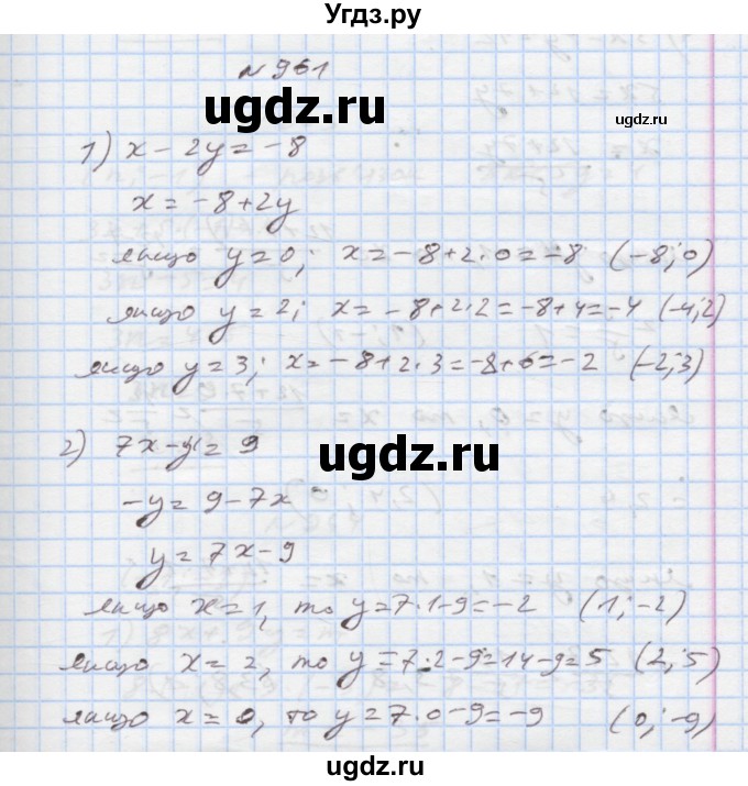 ГДЗ (Решебник) по алгебре 7 класс Истер О.С. / вправа номер / 961