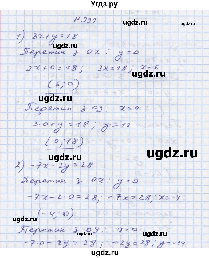 ГДЗ (Решебник) по алгебре 7 класс Истер О.С. / вправа номер / 991