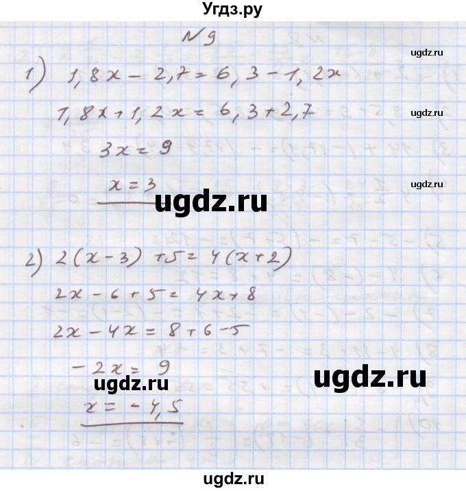 ГДЗ (Решебник) по алгебре 7 класс Истер О.С. / повторення номер / 9