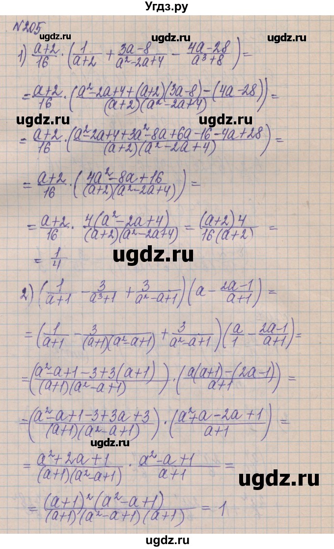 ГДЗ (Решебник) по алгебре 8 класс Истер О.С. / вправа номер / 205