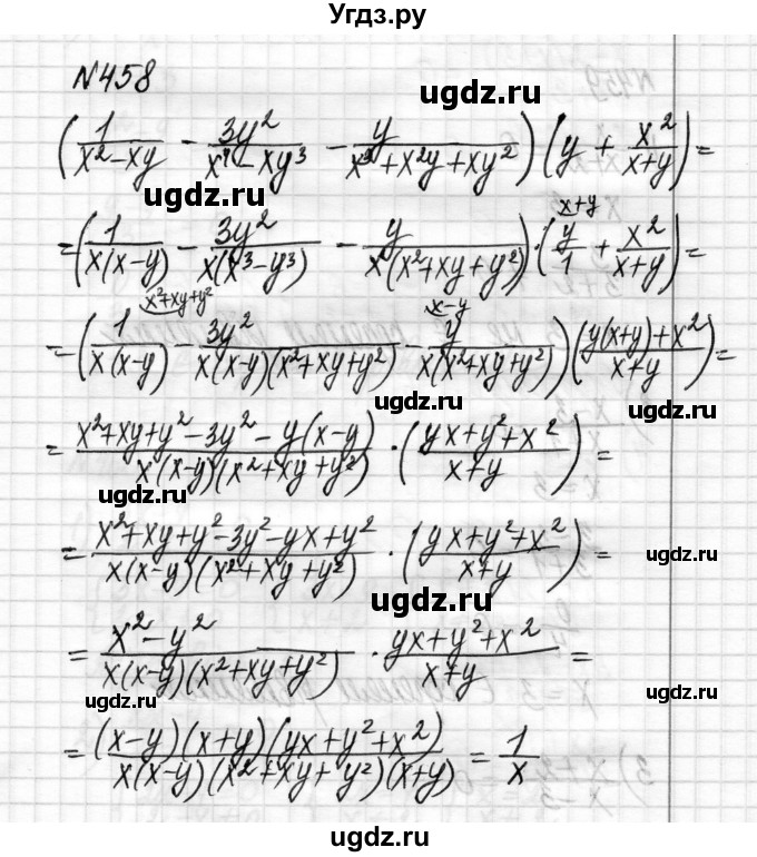 ГДЗ (Решебник) по алгебре 8 класс Истер О.С. / вправа номер / 458