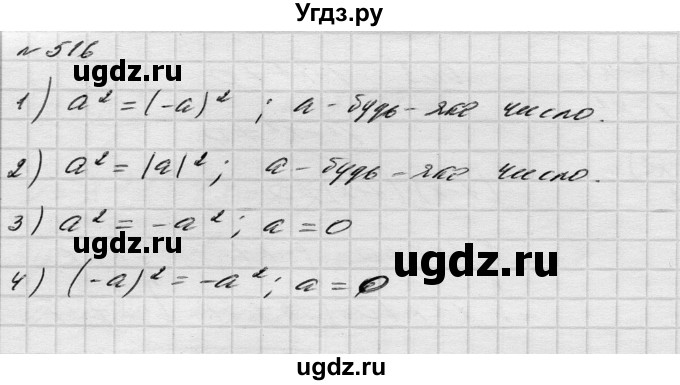 ГДЗ (Решебник) по алгебре 8 класс Истер О.С. / вправа номер / 516