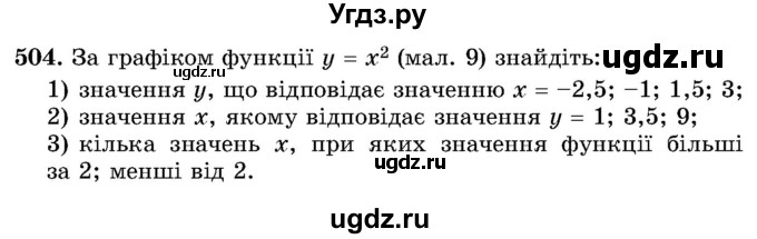 ГДЗ (Учебник) по алгебре 8 класс Истер О.С. / вправа номер / 504