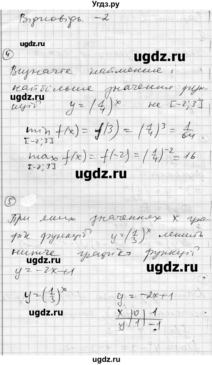 ГДЗ (Решебник) по алгебре 11 класс (комплексная тетрадь для контроля знаний) Зинченко О.Г. / страница номер / 10(продолжение 5)