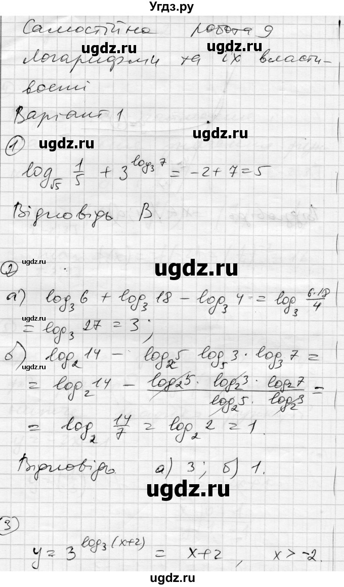ГДЗ (Решебник) по алгебре 11 класс (комплексная тетрадь для контроля знаний) Зинченко О.Г. / страница номер / 11
