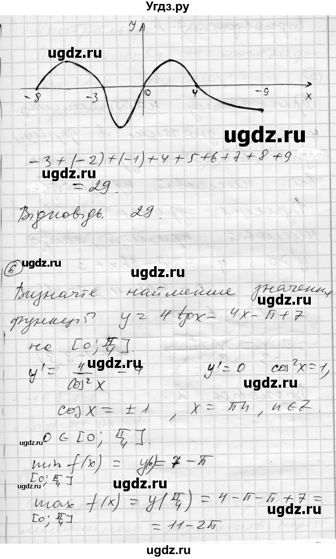 ГДЗ (Решебник) по алгебре 11 класс (комплексная тетрадь для контроля знаний) Зинченко О.Г. / страница номер / 36(продолжение 5)