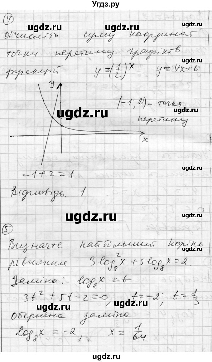 ГДЗ (Решебник) по алгебре 11 класс (комплексная тетрадь для контроля знаний) Зинченко О.Г. / страница номер / 37(продолжение 5)