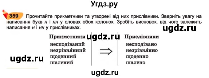 ГДЗ (Учебник) по украинскому языку 7 класс Заболотний О.В. / вправа номер / 359