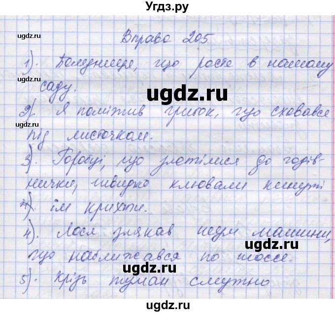 ГДЗ (Решебник) по украинскому языку 7 класс Заболотний О.В. / вправа номер / 205