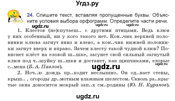 ГДЗ (Учебник) по русскому языку 7 класс Коновалова М.В. / упражнение номер / 24