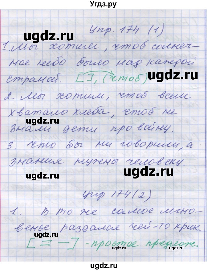 ГДЗ (Решебник) по русскому языку 7 класс Коновалова М.В. / упражнение номер / 174