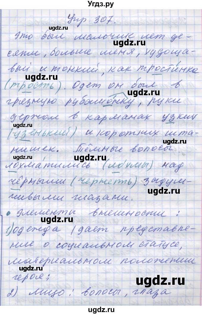 ГДЗ (Решебник) по русскому языку 7 класс Коновалова М.В. / упражнение номер / 307