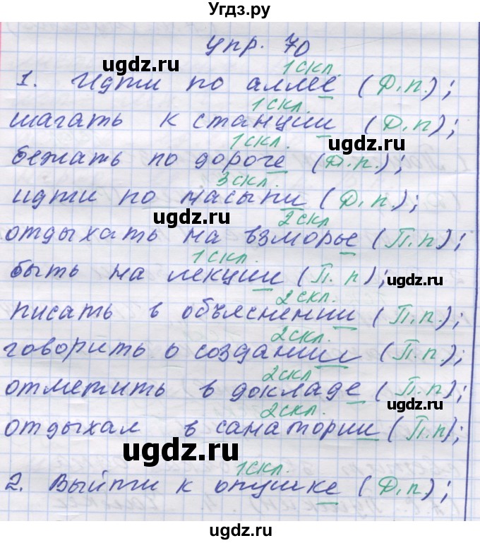 ГДЗ (Решебник) по русскому языку 7 класс Коновалова М.В. / упражнение номер / 70