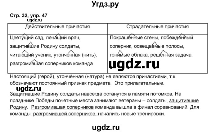 ГДЗ (Решебник) по русскому языку 7 класс (рабочая тетрадь Скорая помощь) Янченко В.Д. / упражнение номер / 47