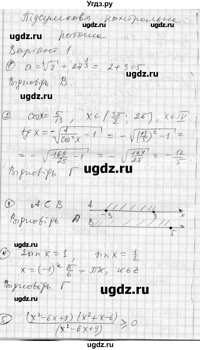 ГДЗ (Решебник) по алгебре 10 класс (комплексная тетрадь для контроля знаний) Скляренко О.В. / сторінка номер / 61