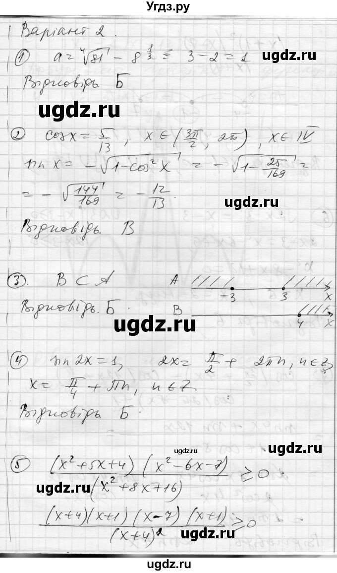 ГДЗ (Решебник) по алгебре 10 класс (комплексная тетрадь для контроля знаний) Скляренко О.В. / сторінка номер / 61(продолжение 3)
