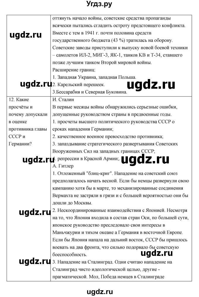 ГДЗ (Решебник) по истории 9 класс (рабочая тетрадь) И.А. Ермакова / раздел номер / 3(продолжение 12)