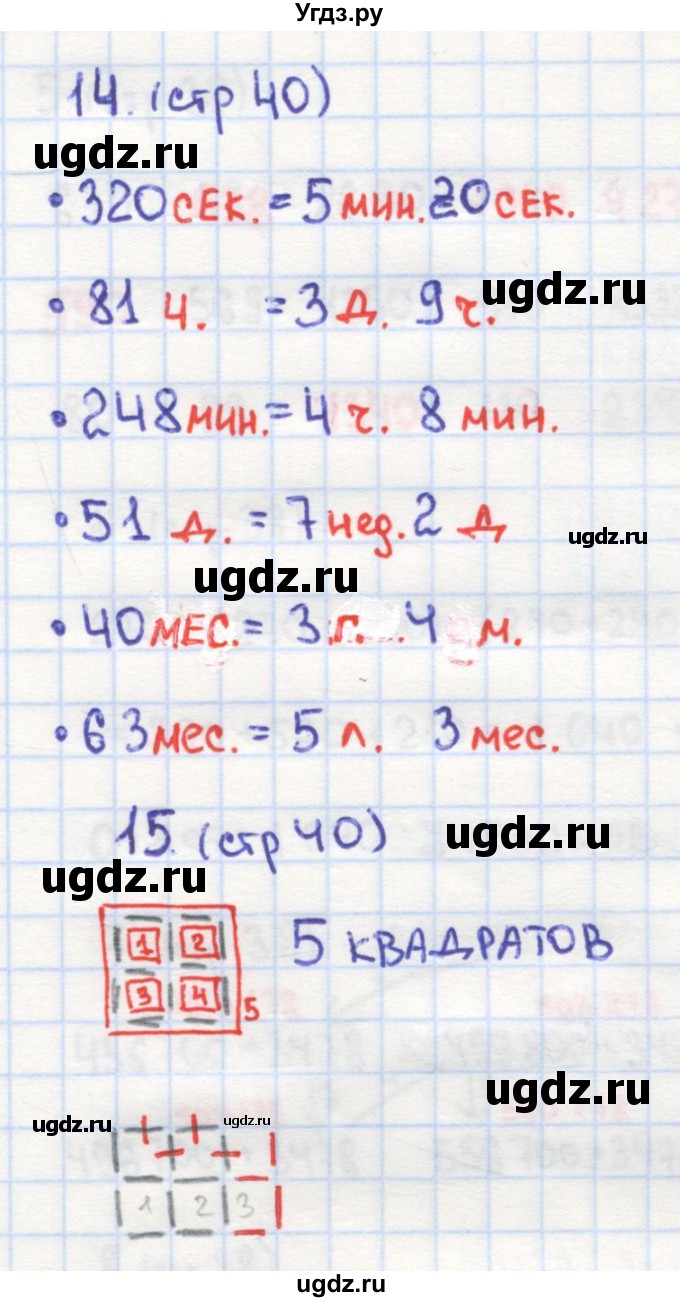 ГДЗ (Решебник) по математике 4 класс (рабочая тетрадь) Кремнева С.Ю. / часть 1. страница номер / 40(продолжение 2)