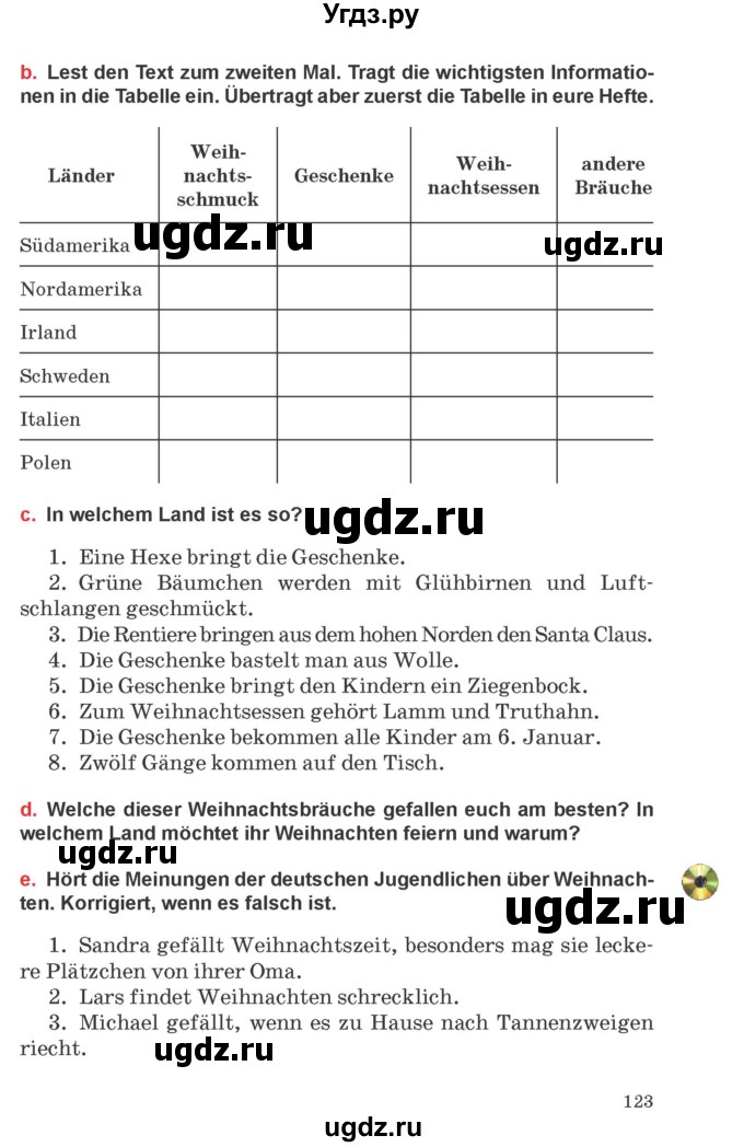 ГДЗ (Учебник) по немецкому языку 8 класс Будько А.Ф. / страница номер / 123