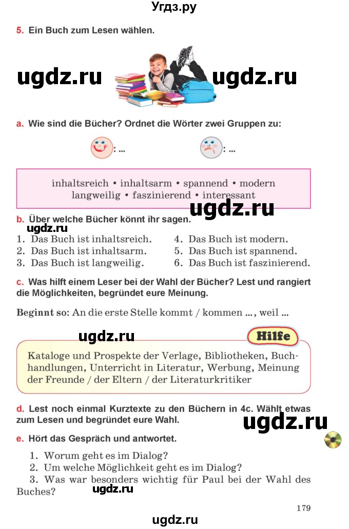 ГДЗ (Учебник) по немецкому языку 8 класс Будько А.Ф. / страница номер / 179