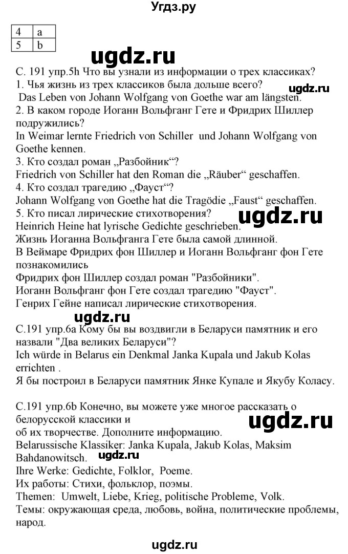 ГДЗ (Решебник) по немецкому языку 8 класс Будько А.Ф. / страница номер / 191(продолжение 2)