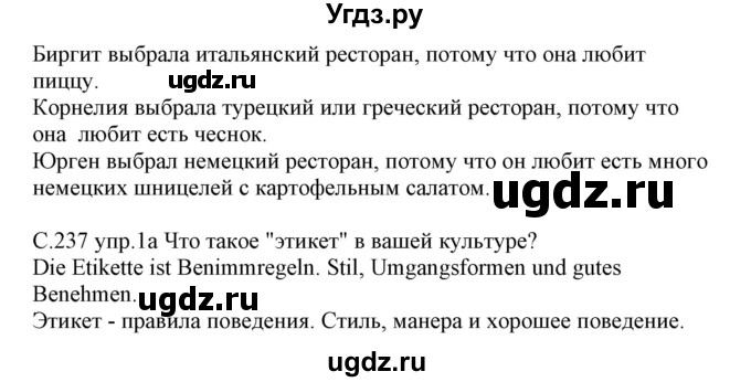 ГДЗ (Решебник) по немецкому языку 8 класс Будько А.Ф. / страница номер / 237(продолжение 3)