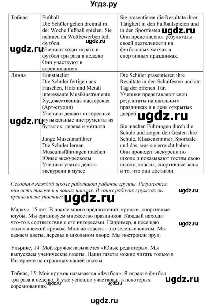 ГДЗ (Решебник) по немецкому языку 8 класс Будько А.Ф. / страница номер / 26(продолжение 2)
