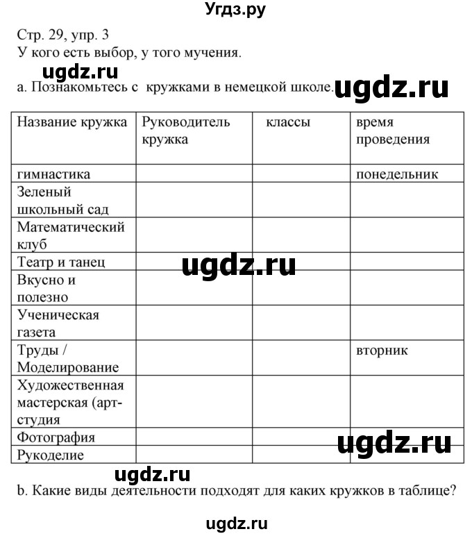 ГДЗ (Решебник) по немецкому языку 8 класс Будько А.Ф. / страница номер / 29