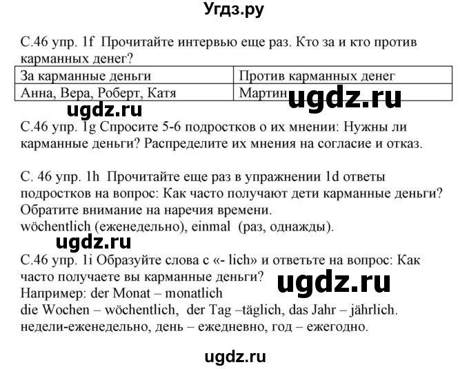 ГДЗ (Решебник) по немецкому языку 8 класс Будько А.Ф. / страница номер / 46