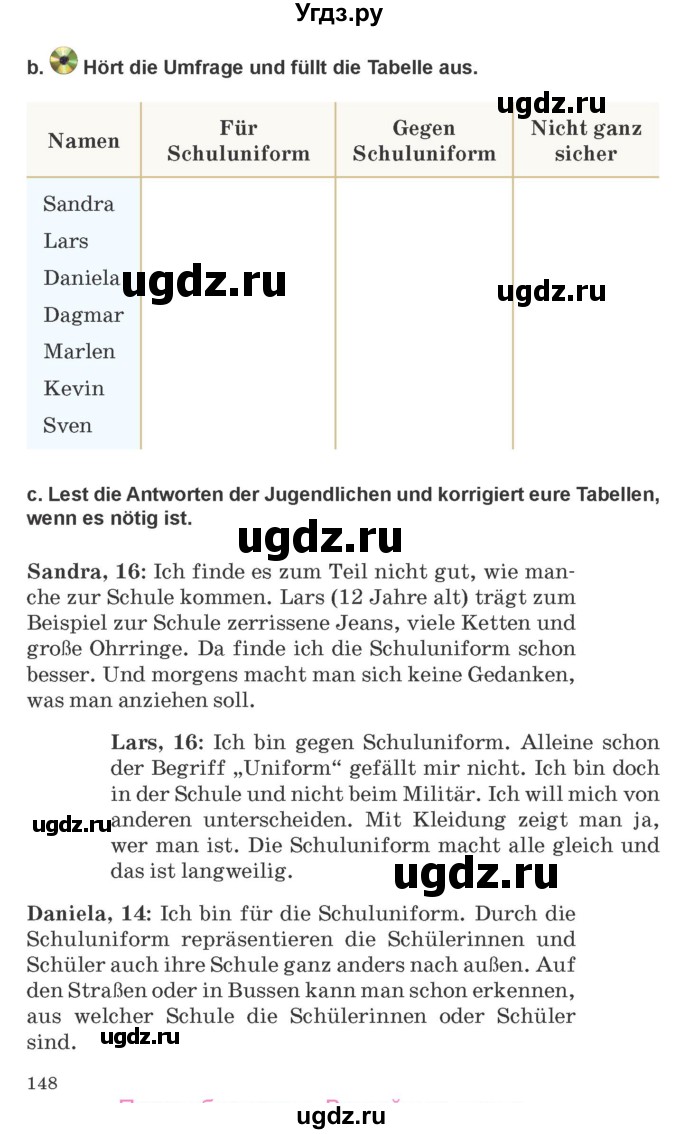 ГДЗ (Учебник) по немецкому языку 9 класс Будько А.Ф. / страница номер / 148