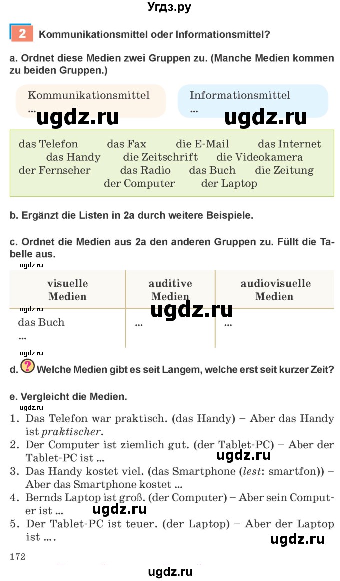 ГДЗ (Учебник) по немецкому языку 9 класс Будько А.Ф. / страница номер / 172