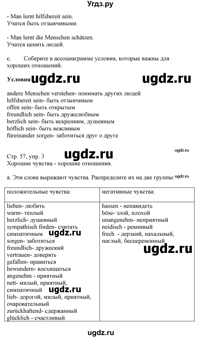 ГДЗ (Решебник) по немецкому языку 9 класс Будько А.Ф. / страница номер / 57(продолжение 2)