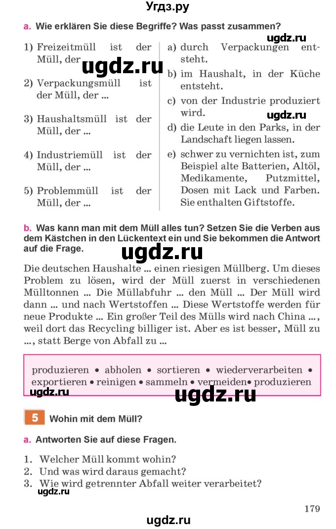 ГДЗ (Учебник) по немецкому языку 11 класс Будько А.Ф. / страница / 179