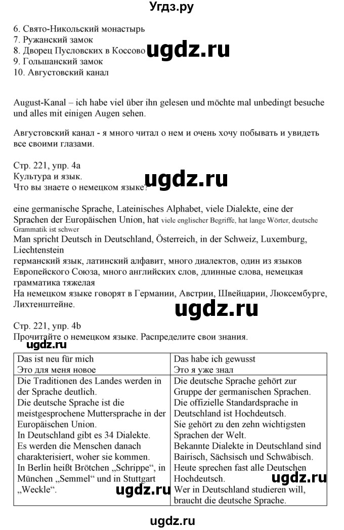 ГДЗ (Решебник) по немецкому языку 11 класс Будько А.Ф. / страница / 221(продолжение 2)