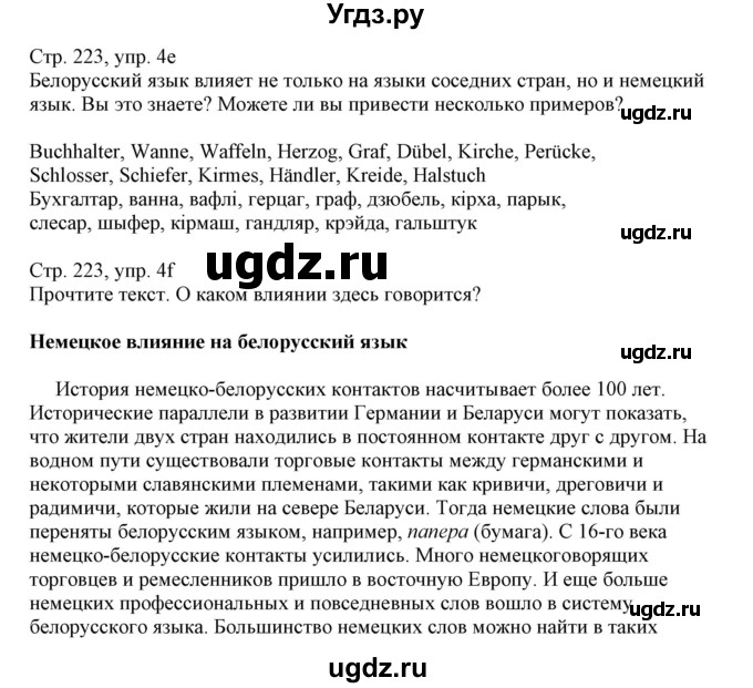 ГДЗ (Решебник) по немецкому языку 11 класс Будько А.Ф. / страница / 223