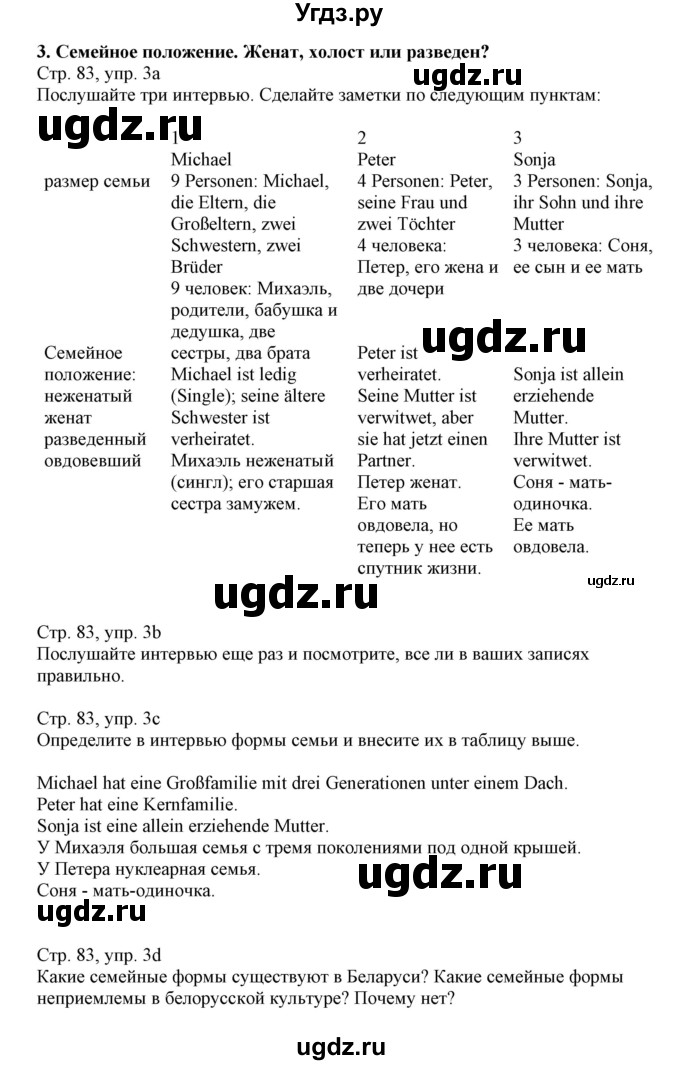 ГДЗ (Решебник) по немецкому языку 11 класс Будько А.Ф. / страница / 83(продолжение 2)