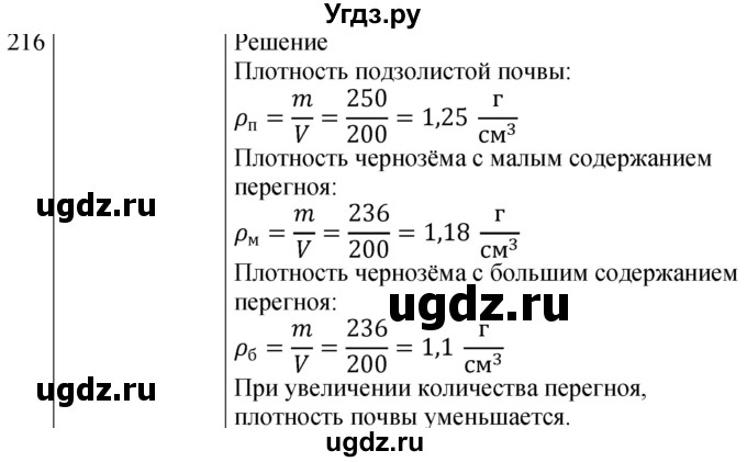 ГДЗ (Решебник к изданию 2022 года) по физике 7 класс (сборник вопросов и задач) Марон А.Е. / задание / 216