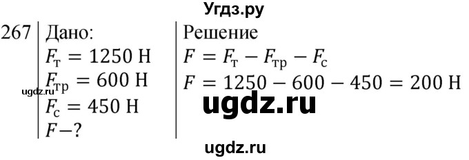 ГДЗ (Решебник к изданию 2022 года) по физике 7 класс (сборник вопросов и задач) Марон А.Е. / задание / 267