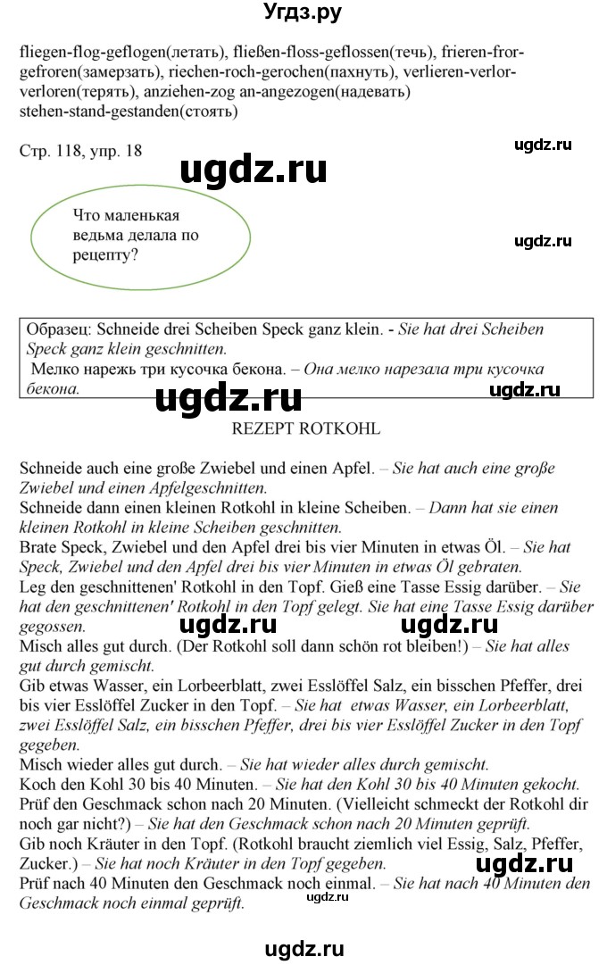 ГДЗ (Решебник) по немецкому языку 6 класс (Alles Klar!) Радченко О.А. / страница номер / 118-119(продолжение 2)