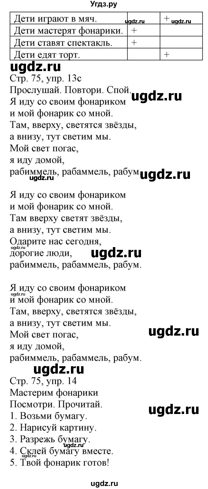 ГДЗ (Решебник) по немецкому языку 3 класс (Wunderkinder Plus) Захарова О.Л. / часть 1. страница номер / 75(продолжение 2)