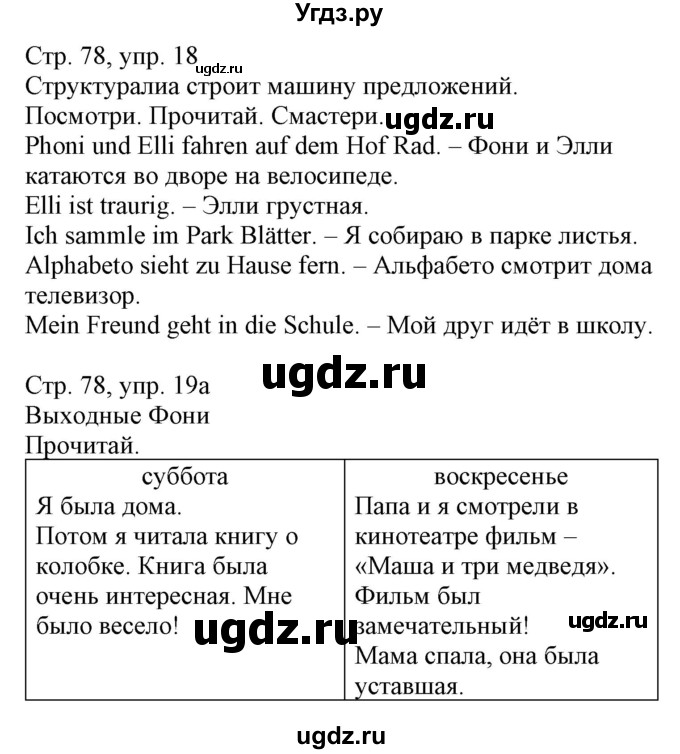 ГДЗ (Решебник) по немецкому языку 3 класс (Wunderkinder Plus) Захарова О.Л. / часть 1. страница номер / 78