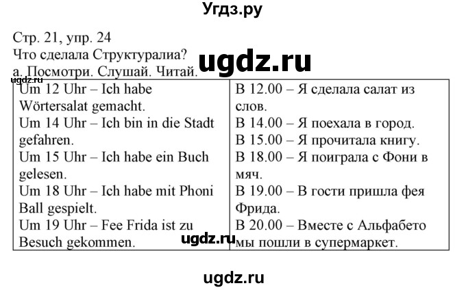 ГДЗ (Решебник) по немецкому языку 3 класс (Wunderkinder Plus) Захарова О.Л. / часть 2. страница номер / 21