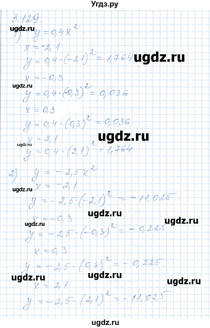 ГДЗ (Решебник) по алгебре 7 класс Шыныбеков А.Н. / раздел 3 / 3.129