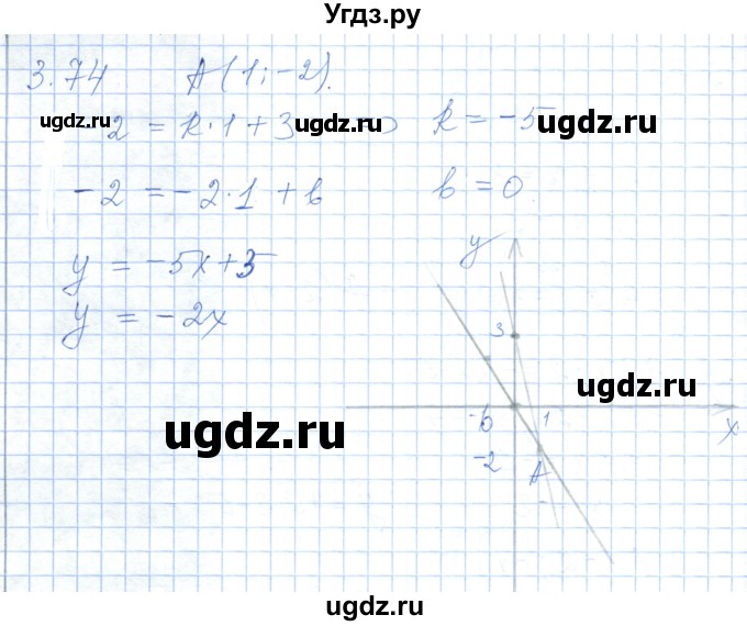 ГДЗ (Решебник) по алгебре 7 класс Шыныбеков А.Н. / раздел 3 / 3.74